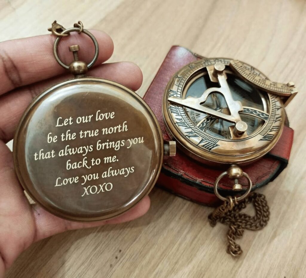 engrave quotes and message on compass